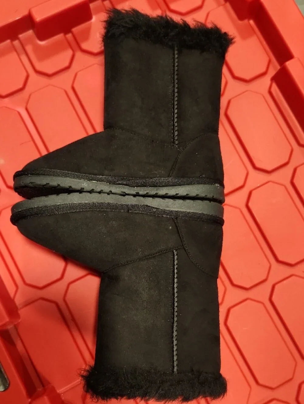 The Children's Place Black Faux-Fur Buckle Winter Boots